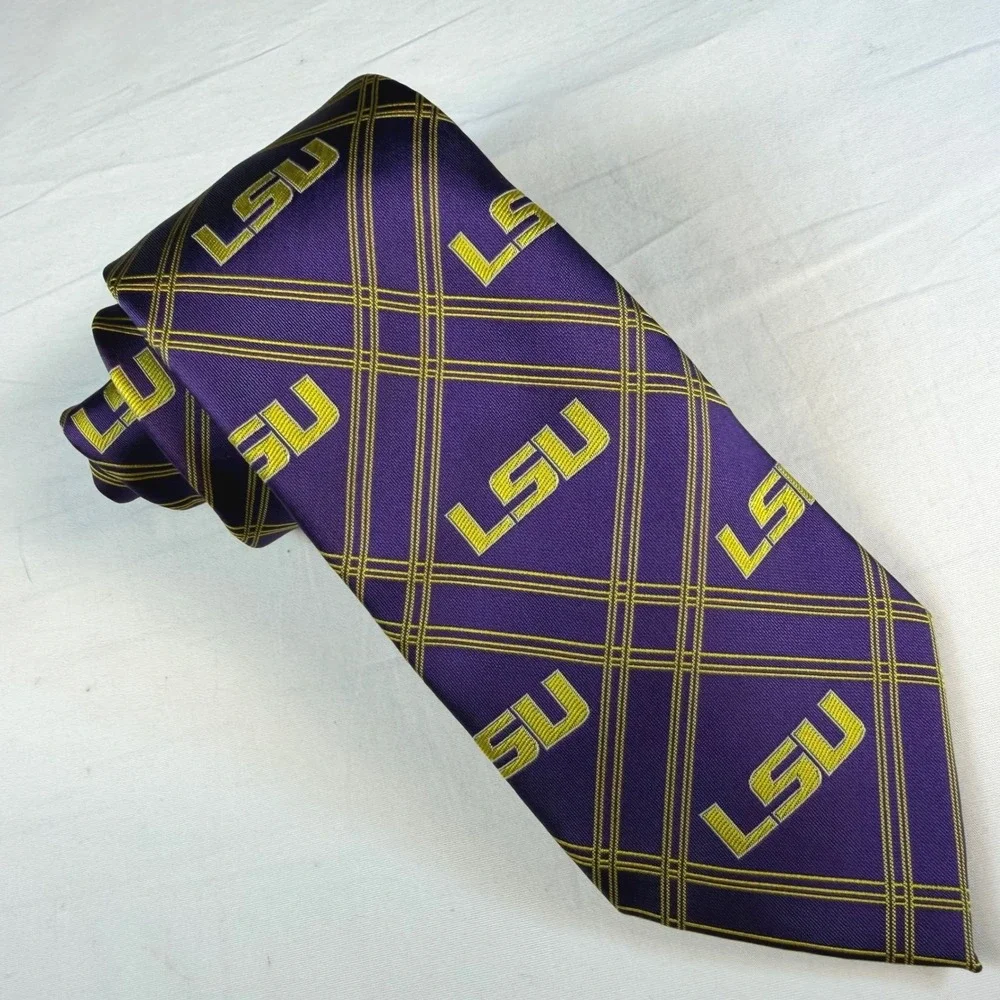 Eagles Wings Tie Mens Purple LSU Tigers NCAA Collegiate Gameday